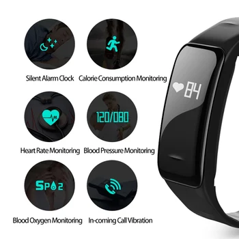 Android İOS İçin yeni SmartWith Kalp Hızı, Kan Basıncı 7000, su Geçirmez Sağlık Uyku Monitör