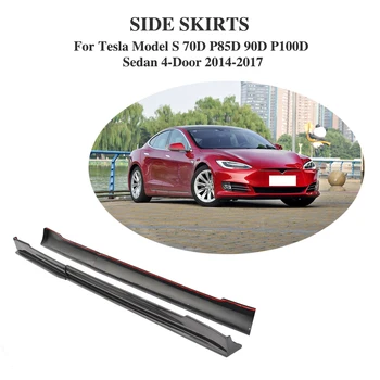Karbon Fiber Yan Etekler Önlük Tesla Model S P85D Döşeme Kalıp Tampon 70D 90D P100D Sedan 4 Kapı-2017