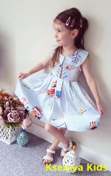 Kseniya Çocuklar Kız Bebek Kurdele Elbise İle Şeker Rengi Bahar Ve Yaz Bebek Elbise Babydoll kızlar Prenses Elbise