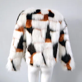 ZADORİN 2018 Yeni Karışık Renkli Faux Kürk Ceket Kadınlar Uzun Şık Sonbahar Kış Faux Kürk ceket Tüylü Palto Abrigo Mujer Kol