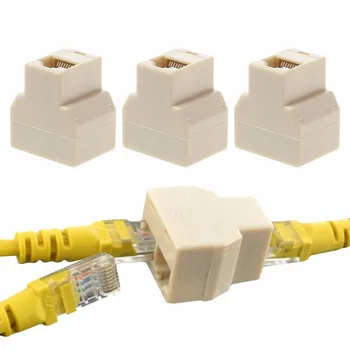 OOTDTY Şekilde 1 2 LAN Ethernet Ağ Kablosu 8 Tel RJ45T Dişi Konnektör Splitter Adaptör seçmeli?