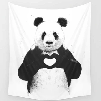Sıcak Panda Kedi Goblen 3d Hayvan Polyester Duvar Asılı Goblen P[opular Kumaş Duvara Halı Damla Nakliye Basılı