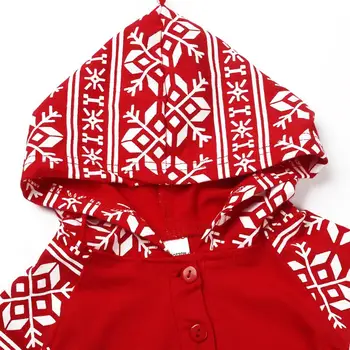 Kırmızı Kapşonlu Bebek Tulum Yeni Yıl Geyik Romper Kış Sıcak Geyik Baskı Bebek Tulum Kıyafetleri yeni Doğan