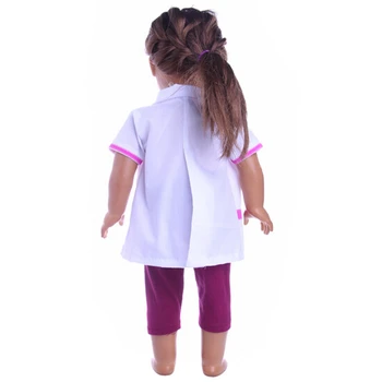 Zapf Doğan Bebek Giysileri set beyaz Doktor kıyafeti uygun 18 inç american girl doll Çocuklar en iyi Doğum günü Hediyesi Giymek