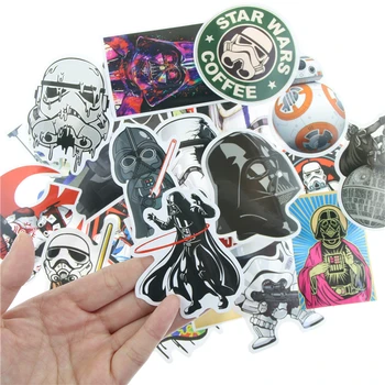 Kaykay Dizüstü Eşya Buzdolabı Telefonu İçin 25 Çeşit Star Wars Waterpoof Kapak Yaratıcı Sticker Ev Oyuncak Sticker Stil
