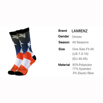 2017 Yaratıcı Amerikan bayrağı baskı Erkekler ve kadınlar moda Komik çorap 3d baskılı çorap 200 örgü Yağlıboya Resim Sıkıştırma çorap