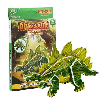 3d Bulmaca Diy Dinozor Kağıt Boyutlu Modeli Çocuk Yapboz Oyuncaklar Çocuklar için Zeka Oyunları Eğitici Oyuncaklar Toplandı
