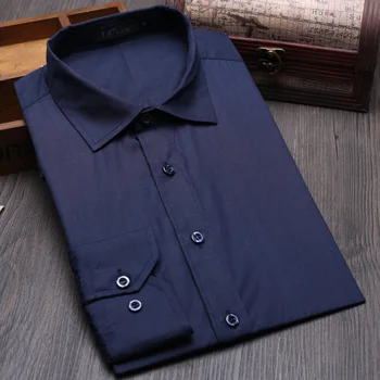 Sonbahar erkek Elbise Gömlek Uzun MQ369 Resmi Çalışma shirt erkek casual&businesswear Düz renk Ofis erkek giyim kol