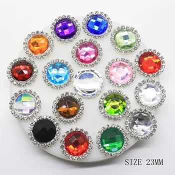 İçin 2017 10 adet/lot 23mm Yuvarlak Akrilik Diy Düğmeleri Festivali Dekor Çapı Düğün Dekorasyon Aksesuar Malzemeleri Toptan