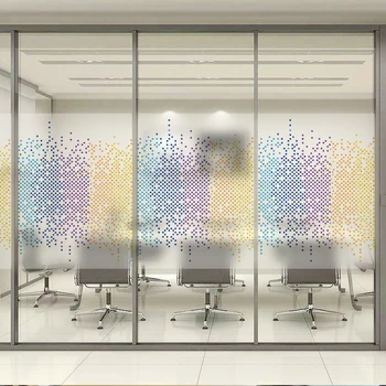 Özel Statik Sarılmak cam Cam Filmi Buzlu & Opak Gizlilik Ofis Dekorasyonu Dijital baskı BLT1032 Yıldızı Çıkarılabilir Lekeli