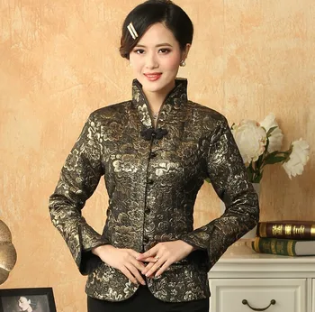 Sıcak Yeni Mor Kadın Kadife Ceket Çin Tarzı Hanfu Üst Uzun Kollu Tang takım Elbise Slim Ceket Boyut S M L XL XXL XXXL