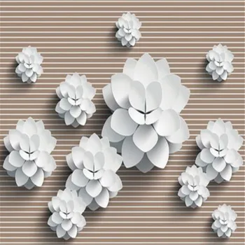 Oturma Odası Ev için 3D Özel duvar Kağıtları Çin Tarzı Duvar Çiçek Fotoğraf Duvar Kağıtları Çizgili arka Plan Duvar Duvar Dekoru