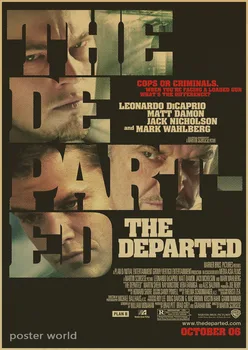 79. oscar film Ayrıldı Leonardo DiCaprio, Matt Damon kağıdı Poster duvar lar Duvar sticker