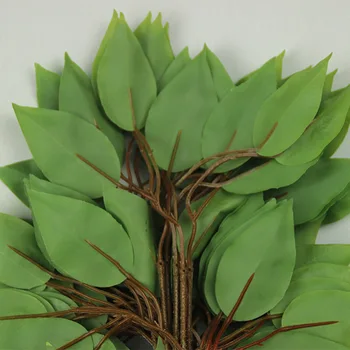 12pcs yapay banyan ağacı yaprakları Dekoratif sahte Ficus microcarpa yaprakları