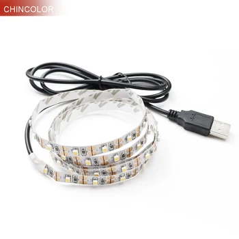 USB 5 V şerit 60leds/m RGB 7 Renk Işık lambası Teyp SR Aydınlatma TV Bisikleti arka Plan İçin 50 3528 SMD chip-CM Şerit SMD Led