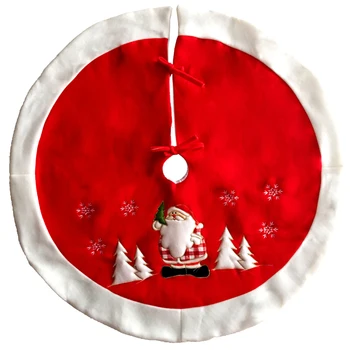 90cm Pazen Santa Claus Nakış Noel Ağacı Etek NOEL Ağacı Dekorasyon, Mutlu Noeller enfeites de natal natale Malzemeleri