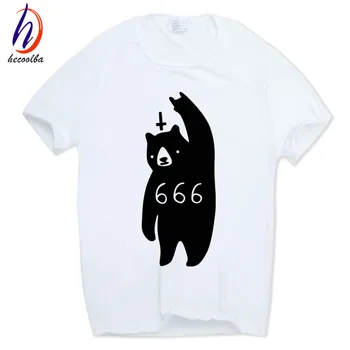666 Şeytan bear T-shirt Moda Kısa kollu O-Boyun Yaz T shirt rahat homme Hip Hop Swag Tshirt HCP145 Üstleri