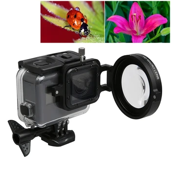 Filtre Lens Kapağı Taban Adaptör Halkası Lens El Askısı Yüksek HERO5 Spor Eylem Kamera, 16X 58 mm Makro Lens Kapatmak için yukarı-