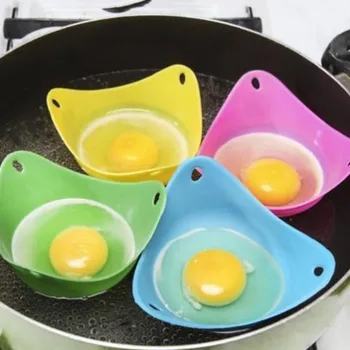 5 ADET/Lot Silikon Yumurta kaçak Avcı Yemek Pişirip Mutfak Tencere Fincan Gadget Yumurta Kalıp Kazanı Kupası Yeni Renk Rastgele Pişirme Haşlanmış Bakla