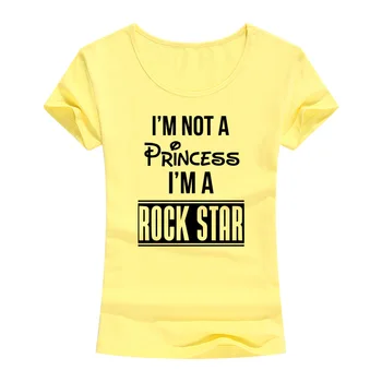 Gömlek ROCK STAR T SHİRT Kadın Hip Hop T Moda Kısa Kollu Kıyafet Crewneck Tee Yaz Tarzı Üstleri ben BİR PRENSES DEĞİLİM-