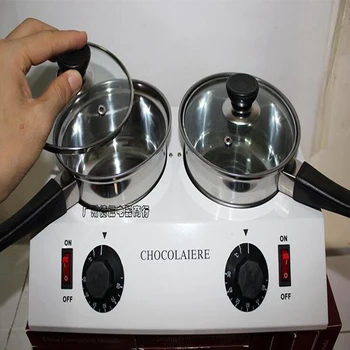 Ev Kullanımı 2 Pot Çikolata Eritme Potası Çikolata Termostatik Fırın Eritme makinesi paslanmaz çelik tencere
