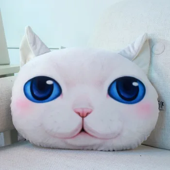 35x36cm 3D Sevimli Kedi Kafası Yastık Yaratıcı Karikatür Kanepe Ofis Nap Yastık Yıkanabilir Yastık Araba Koltuğu Minderler