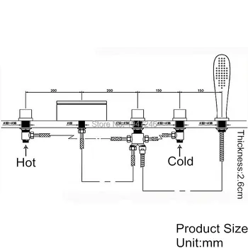 Fabrika Doğrudan Yüksek Kaliteli Marka Orijinal Benzersiz Patent Tasarım Pirinç Krom 5 Delik Küvet Musluk Banyo Duş Mikser Musluklar