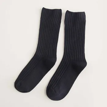 2018 Sonbahar Kış Kadın Çorap Calcetines Mujer Pamuk Düz Renkli Mavi Beyaz Sarı Siyah Çorap Rahat Çorap Kadın Çorap