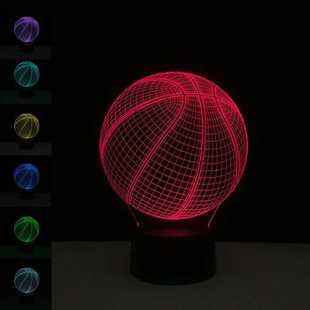 Basketbol Şekli Tükettiği Yaratıcı 3D Ev Dekorasyon Dokunmatik Masa Lambası Erkek ve Erkek İçin Yeni Yıl Doğum günü Hediyeleri LED Lamba