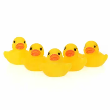 5 Adet Sarı Bebek Çocuk Banyo Oyuncakları Sevimli Kauçuk Gıcırtılı Ördek Ducky