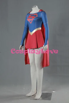 Yetişkin Çocuk Parti Cadılar Bayramı İçin Özel Stok Kadın Superman Cosplay Kostüm Süper Kahraman Süper Kız Elbise Yüksek Kaliteli Yapılmış