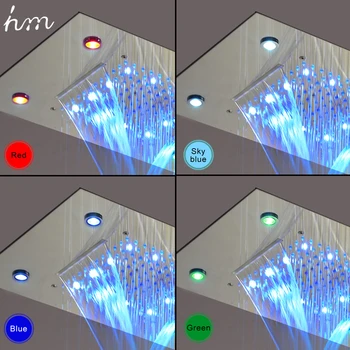 Şelale Duş Musluk Çağdaş / Banyo Yağmur Duş başlığı / Yan Sprey / Büyük Su Akışı Banyo Valf hm Set LED