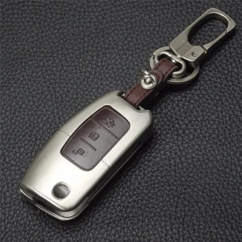İle maizhi Çinko Alaşım+Deri Araba Anahtar kılıfı Ford Focus Fiesta C Max Ka Yeni Uzaktan Anahtar Dava İçin Toka Toka