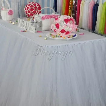 Düğün Masa için 5 ADET Beyaz Tül TÜTÜ Etek Masa 100 cm x 80 cm Olay Parti Bebek Duş Dekorasyon Süpürgelik