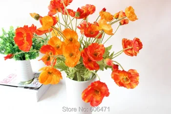 Poppy Güzel Yapay Çiçekler, İpek Çiçekler Ev Dekorasyon Hediye Kök