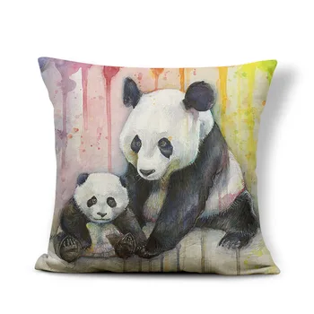 Hayvan Yastık Panda Kapak 18X18 Pamuk Kabarcıklar Batı Oyun Koltuğu Decorativa Atmak Yastık kılıfı Yastık el Yapımı Karışım Kapsar