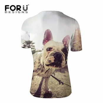 FORUDESİGNS T Fransız Bulldog Baskı Erkekler Şirin-shirt 3D Hayvan Köpek Desen Kısa Kollu T Shirt Erkek O-boyun Yaz t-Shirt Tops