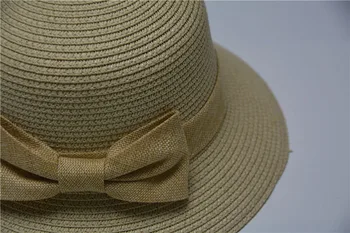 Kadın Hoş Kadın Seyahat Hasır Şapka Güneş Şapka İçin 2016 Yeni Yaz Stil Moda Küçük Yuvarlak Üst Hasır Şapka Kargo Ücretsiz