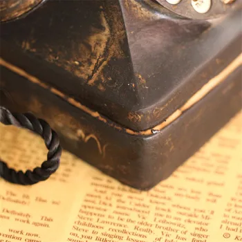 Ev Dekorasyonu Retro Telefon Figürinler Reçine Vintage Telefon Avrupa tarzı Dekorasyon İmitasyon Eski Biblo Hediye Yapmak el işçiliği