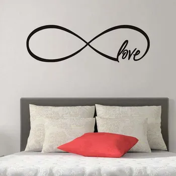 Aile Oturma Odası, Yatak Odası Dekorasyon Aksesuarları Duvar Sanat Çıkartmaları Ev Dekorasyonu İçin Sonsuz Sembolü Şekil İşareti Duvar Sticker Aşk