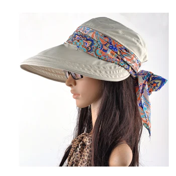 Moda kadın Hasır şapka kızlar plaj organze kap siperliği kapakları için katlanabilir çok amaçlı geniş kenarlı şapka güneş şapka yaz güneş şapkaları uv