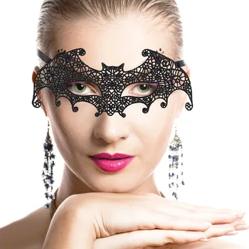 Cadılar Bayramı Partisi Maskeli balo Süslü Elbise Kostüm Portre Fotoğrafçılığı için Behogar Seksi Bayan Çekici Siyah Dantel Göz Maskesi