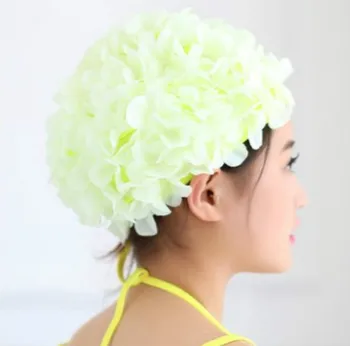 Kadın Güzel Çiçek Kadın için Pocket Kız Petal Yüzme Kapaklar Bayan Uzun Saç Güzel 3D Çiçek Yüzme Cap Şapka Yüzmek