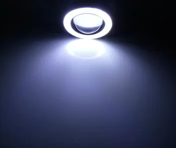 2 adet/lot 12 V 2D 2018 Yolu Oto Spot Işık Kafa Lambası gündüz farı Lens Halo Angel Eyes Halkalar COB Xenon SUV ATV İle Araba Sis Işık LED