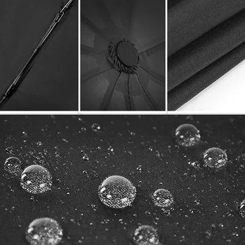 Erkekler Siyah İçin rüzgar Geçirmez Katlanır Otomatik Şemsiye Yağmur Kadın Oto Lüks Büyük Rüzgar geçirmez Şemsiye Şemsiye Yağmur 10K Kaplama