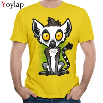 YOYLAP Pamuk Mens Kısa Kollu T Gömlek Slim Fit Gömlek Komik Grup Crewneck Tişörtü Lemur En Kaliteli Üstleri