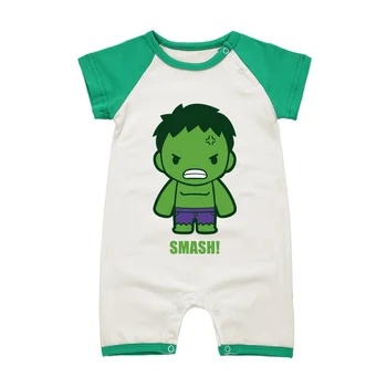 Yeni Doğan Bebek Giyim Bebek Çocuklar Kızlar Kısa Kollu Tulum Süper Kahraman Çizgi Film Pamuk Yaz Romper Kıyafetler Ayarlayın
