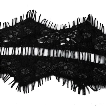 7cm Kirpik Siyah Yumuşak Çiçek Dantel Genişliği Smiry 3Yards Dekorasyon El Sanatları Dantel Elbise Yapımı Dekorasyon İçin Dikiş Döşeme