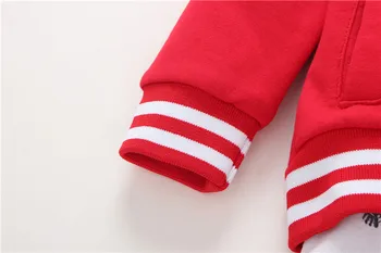 2018 Yeni kırmızı çocuk giysileri Pamuk Ceket+pantolon+bebek romper Sonbahar Kış 6~24 ay bebek erkek Badi ayarlar giysi setleri