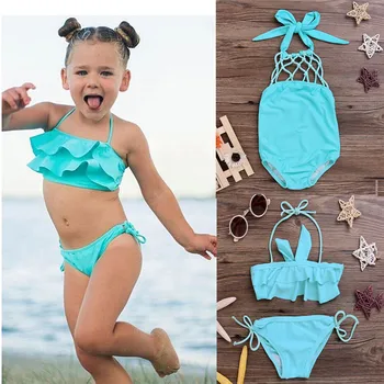 2-i b} dır Çocuklar Bebek GirlsTankini Bikini Çocuklar İçin 2017 Sıcak Satış Mayo Mayo Mayo Beachwear Yeni Trikini Mayo Seti